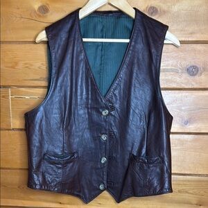 Vintage Brown Leather Vest